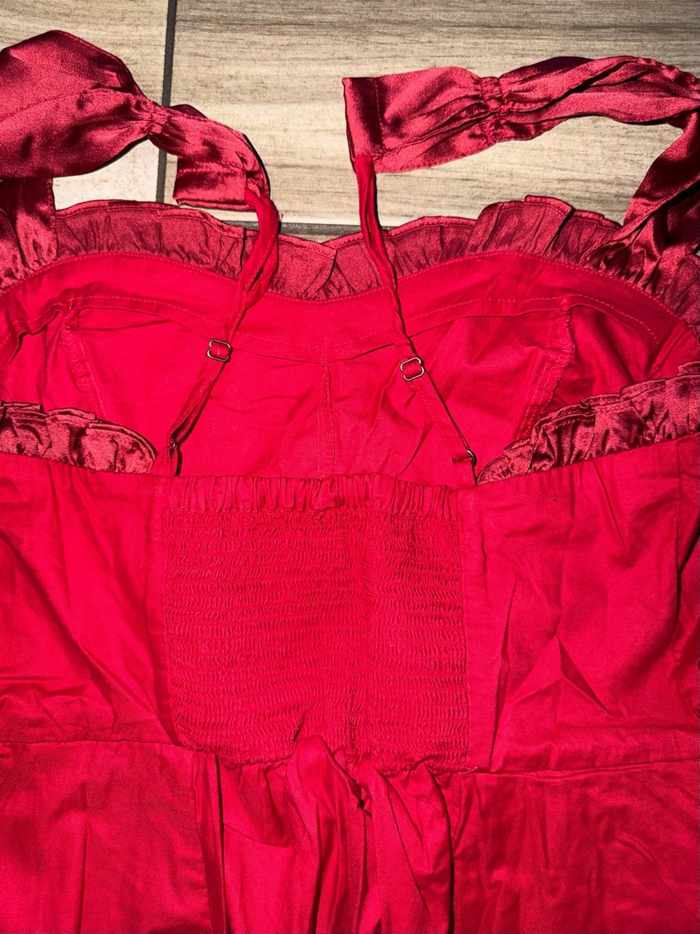 Free People Red Ruffle-Strap Mini Dress - Picture 5 of 8